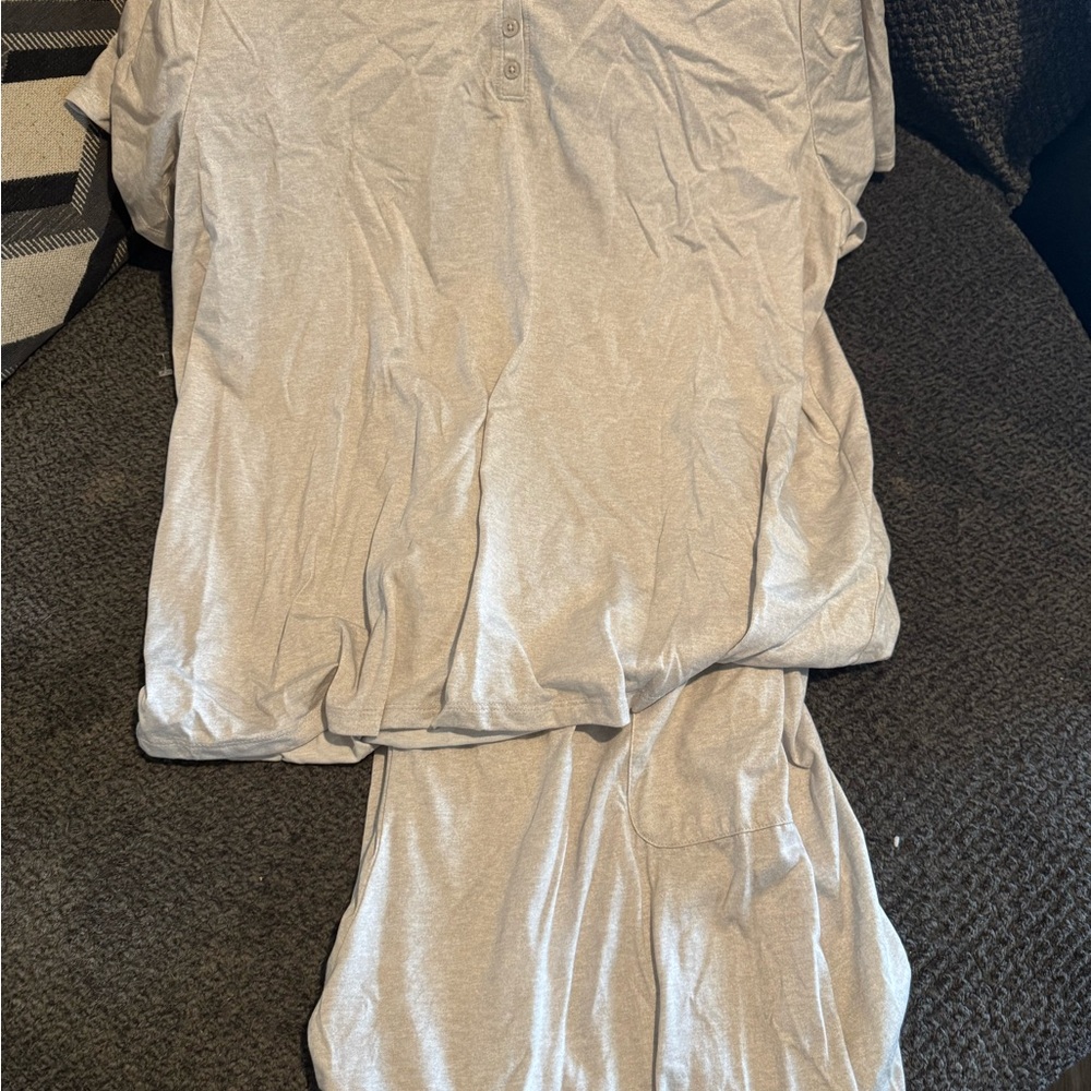 LuLaRoe Light Gray Pajama Set